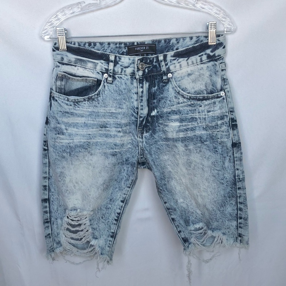 Forever 21 Acid Wash Distressed Jean Shorts